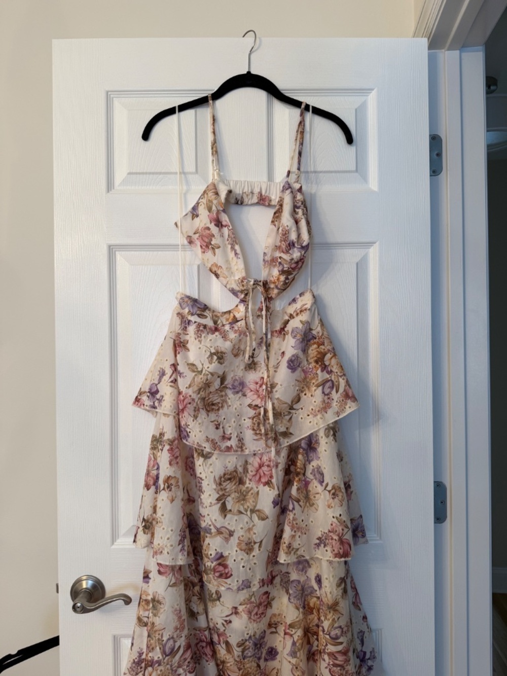 LINE AND DOT FLORET MAXI RUFFLE DRESS - Picture 4 of 6